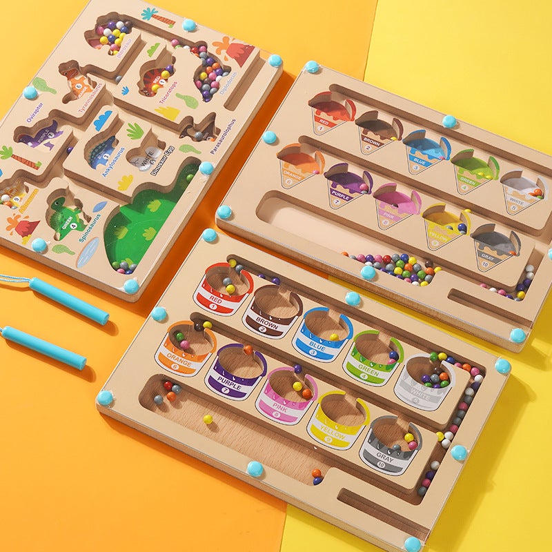 Magnetic Digital Bead Maze Toy For Young Kidsren To Use Pen To Absorb Iron, Early Education, Puzzle, Logical Thinking Training Game - Image 3